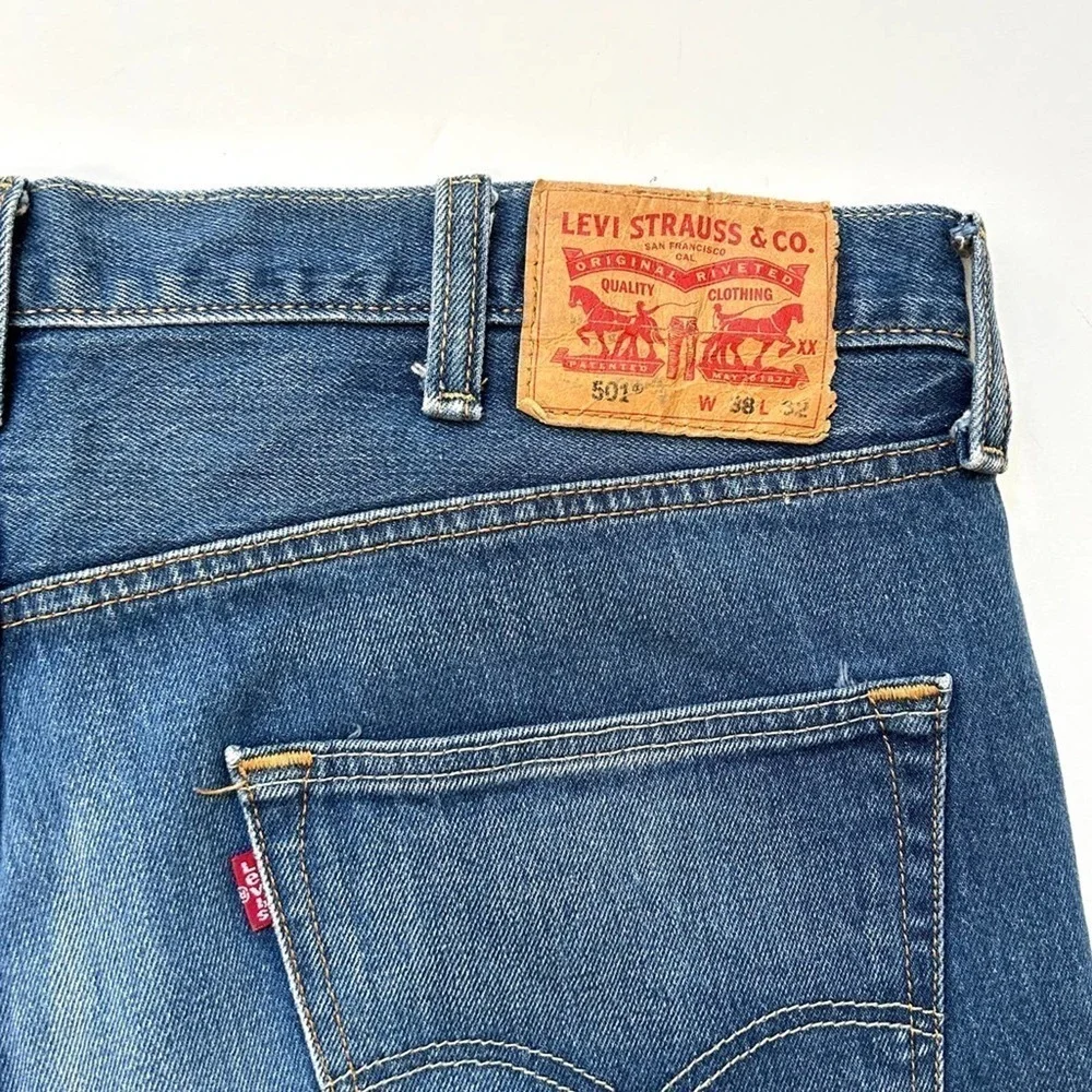 Levi's 501 Original Fit Button Fly Anchor Stretch Straight Jeans, Size 38x32